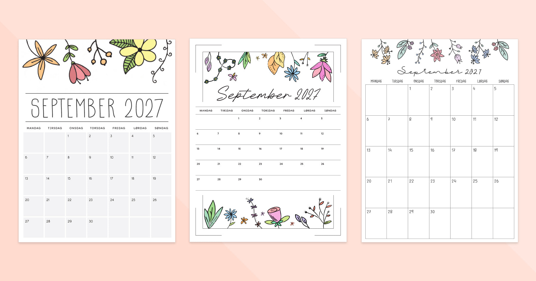 kalender september 2027 print selv