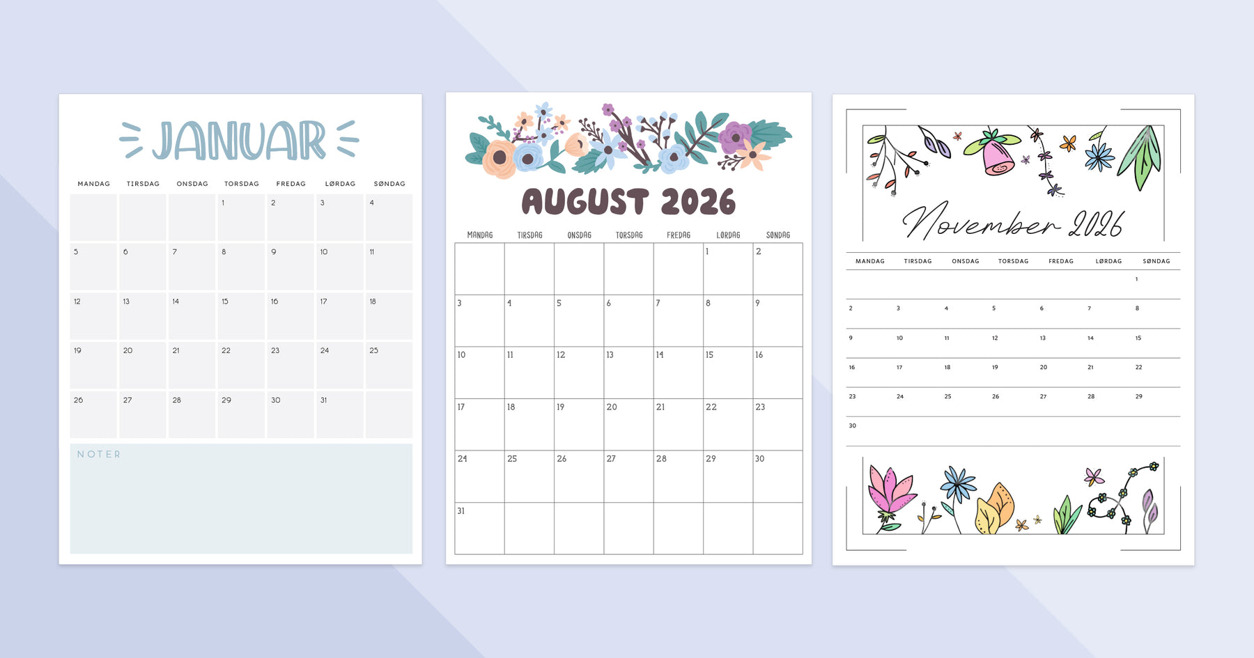 kalender til print 2026