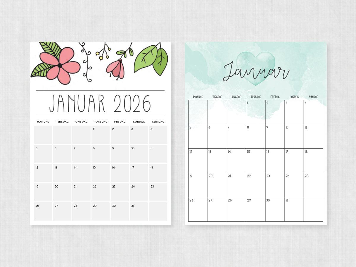 kalender til print januar 2026