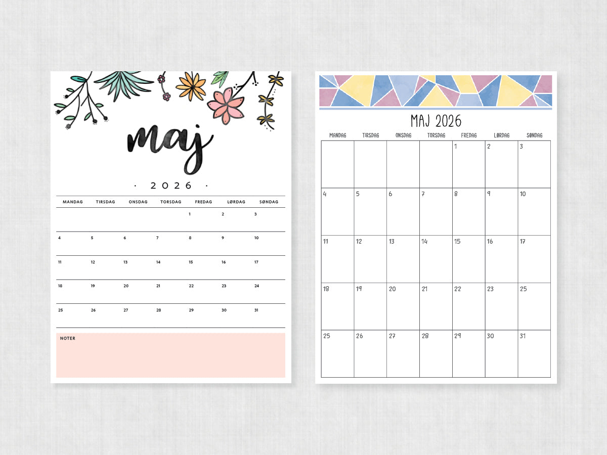 kalender til print maj 2026
