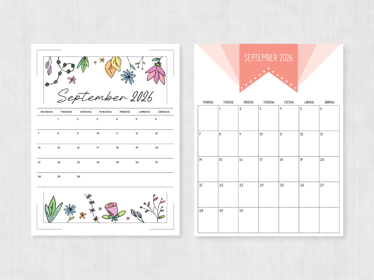 kalender til print september 2026