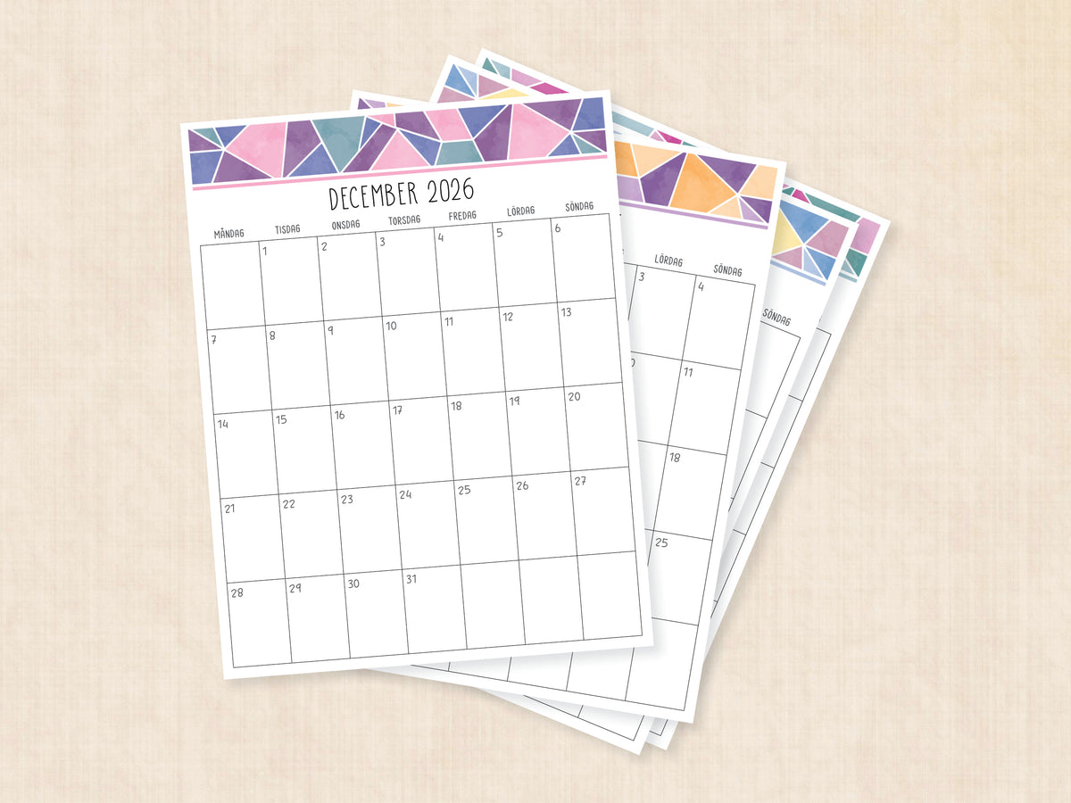 kalender december 2026 utskrift
