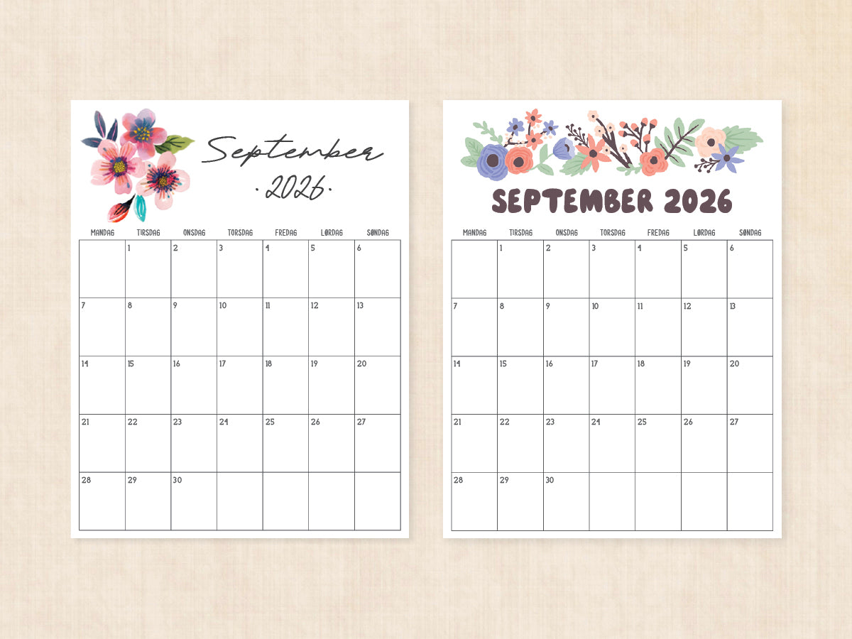 kalenderskabelon september 2026