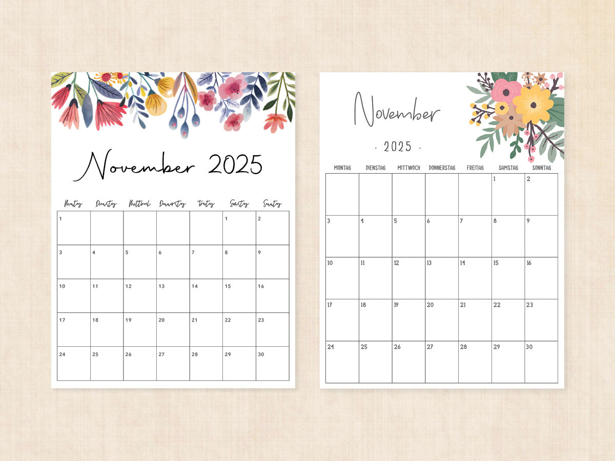 leerer kalender november 2025