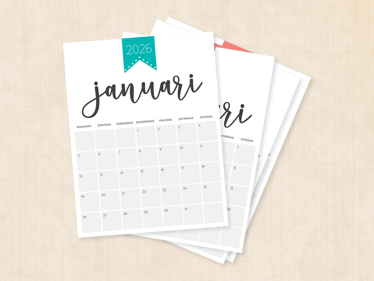 maandkalender januari 2026