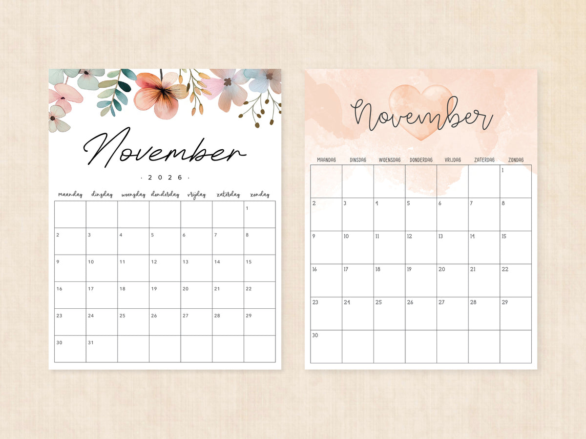 maandskalender november 2026