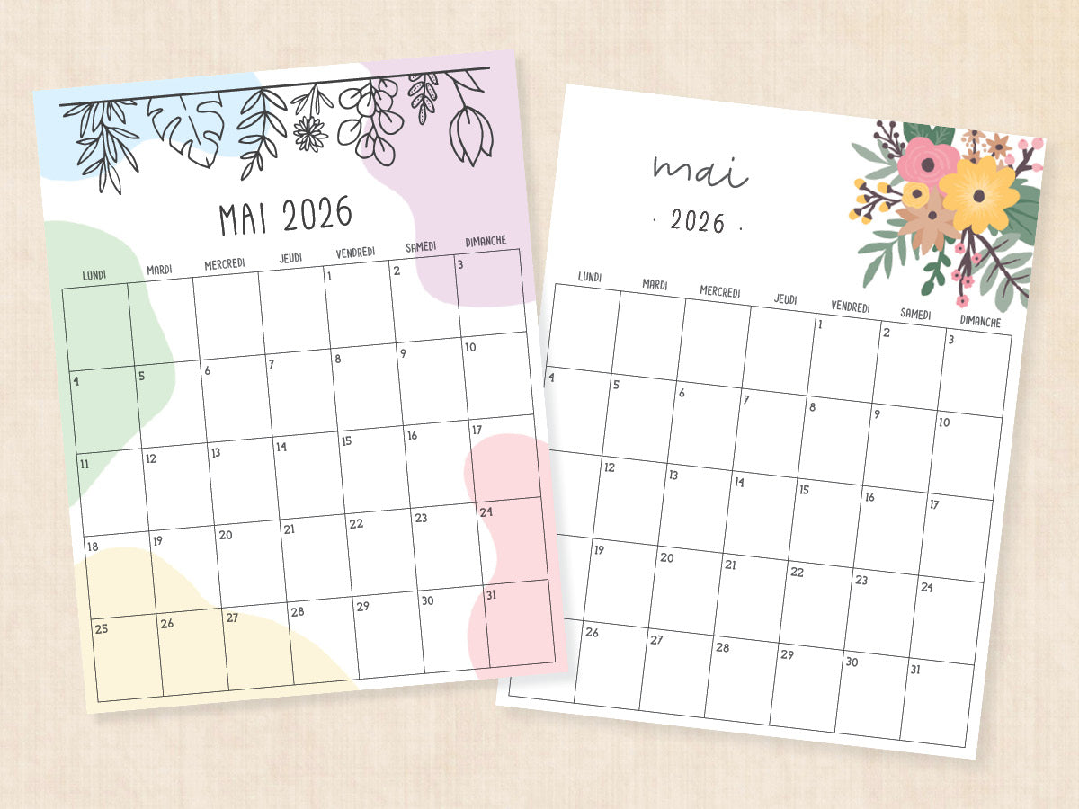 mai 2026 calendrier pdf