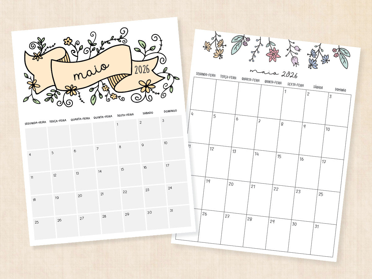 maio 2026 calendário planner