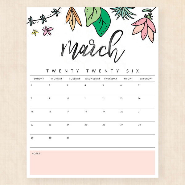 march 2026 calendar playful prairie
