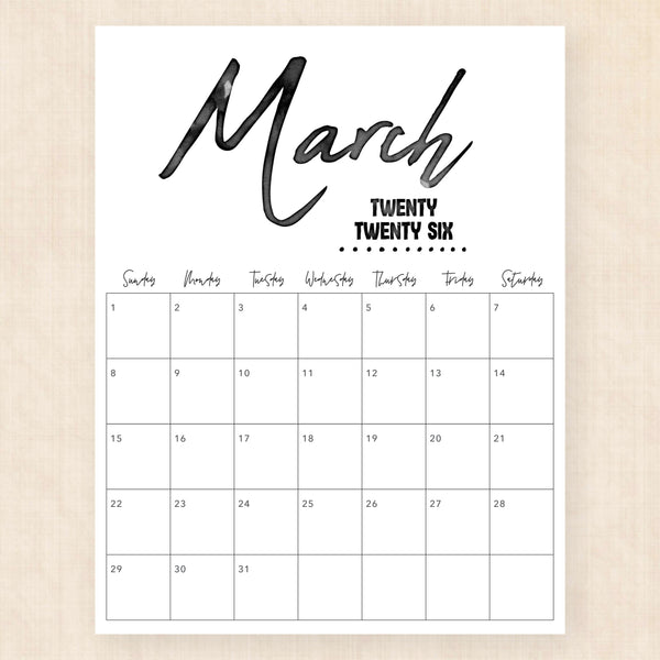 march 2026 calendar zebra zest