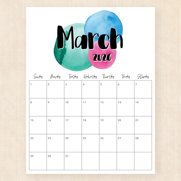 march 2026 calendar neon nectar