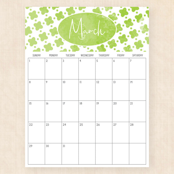 march 2026 calendar pattern parade