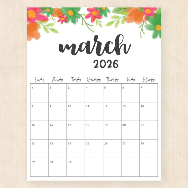 march 2026 calendar garland gaze