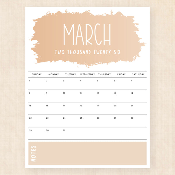 march 2026 calendar vivid vision