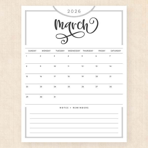 march 2026 calendar flawless flourish