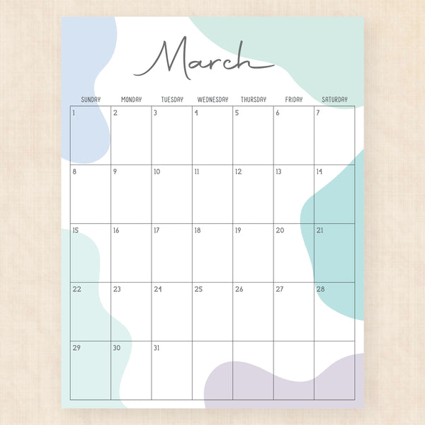 march 2026 calendar rainforest rhapsody