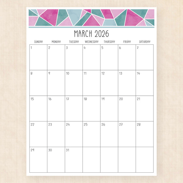 march 2026 calendar magic mosaic