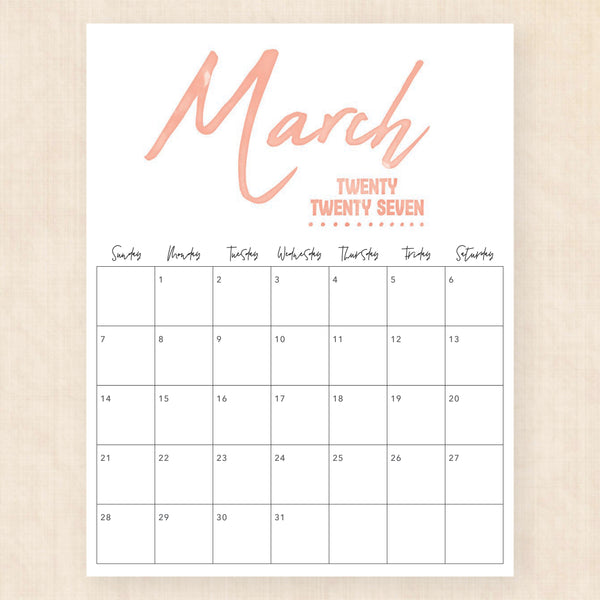 march 2027 calendar jazzy jewels