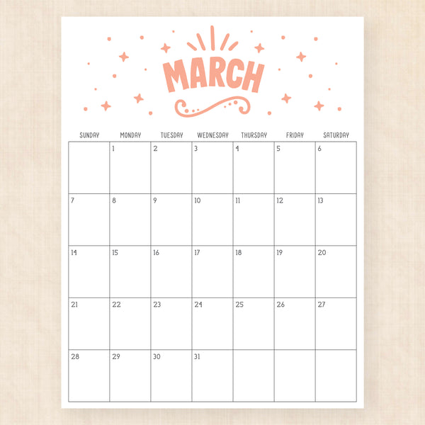 march 2027 calendar heavenly haze