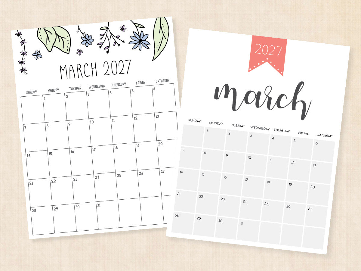 march 2027 calendar pdf