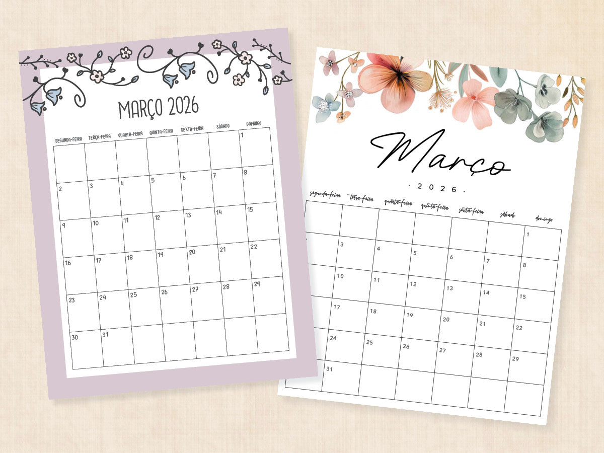 março 2026 calendário agenda