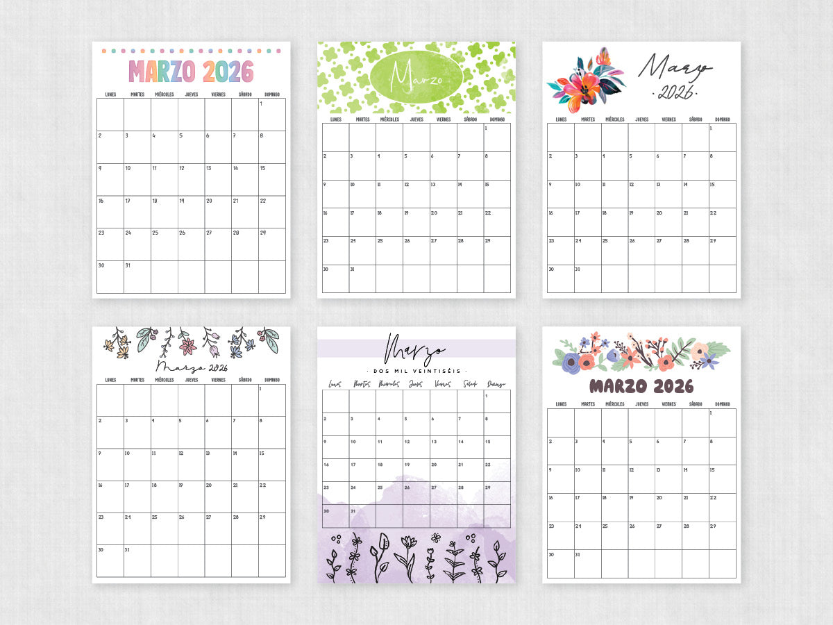 marzo 2026 calendario imprimible
