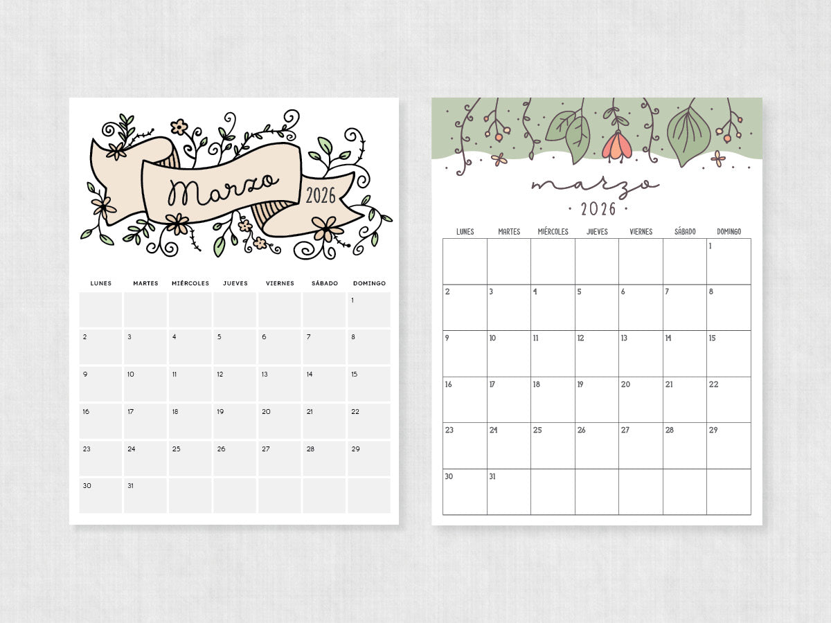 marzo 2026 calendario para imprimir