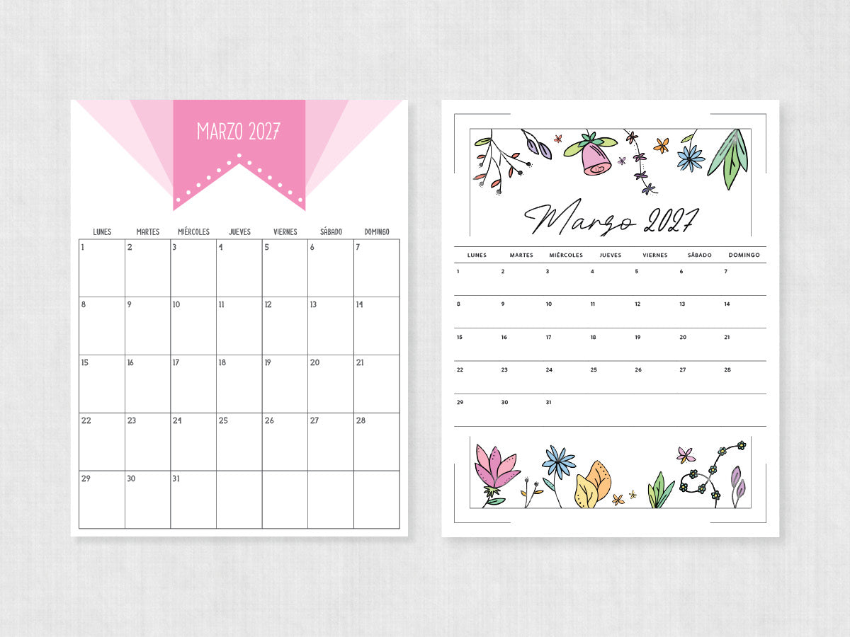 marzo 2027 calendario para imprimir