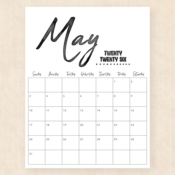 may 2026 calendar zebra zest