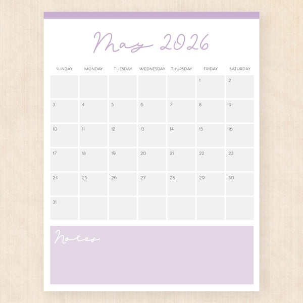 may 2026 calendar serene symphony