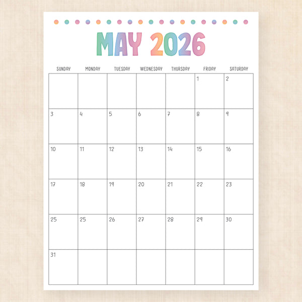 may 2026 calendar electric echo