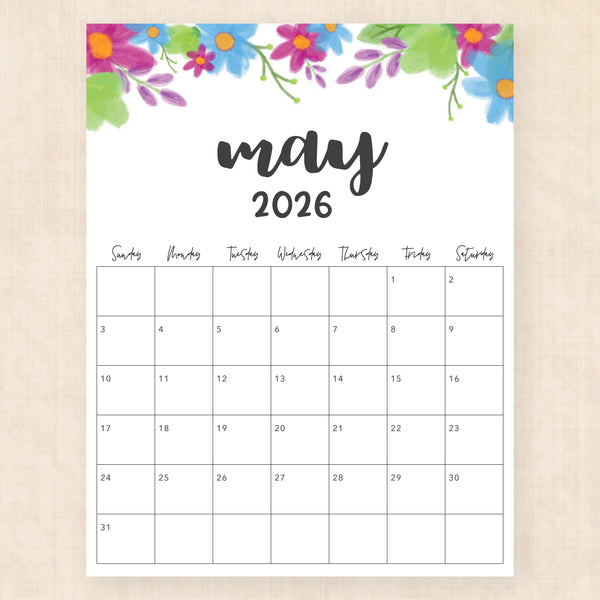 may 2026 calendar garland gaze