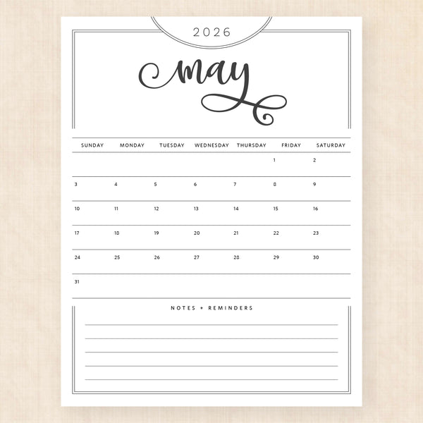 may 2026 calendar flawless flourish