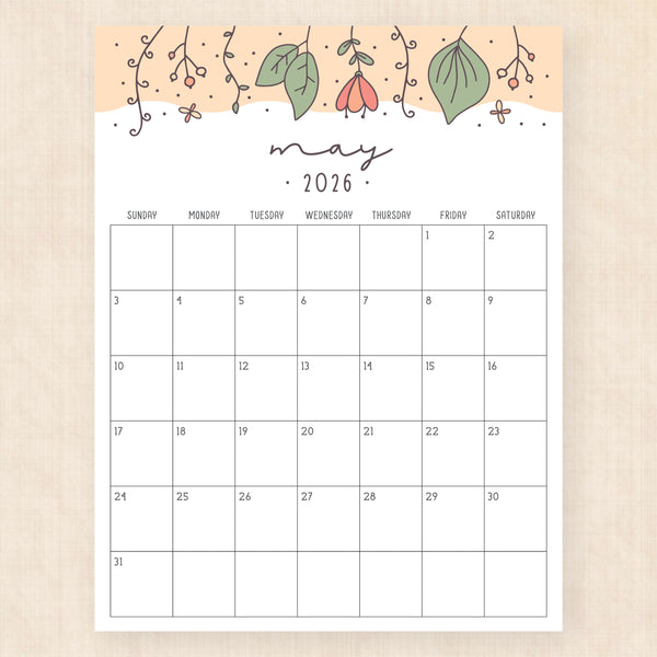 may 2026 calendar tropical treasure