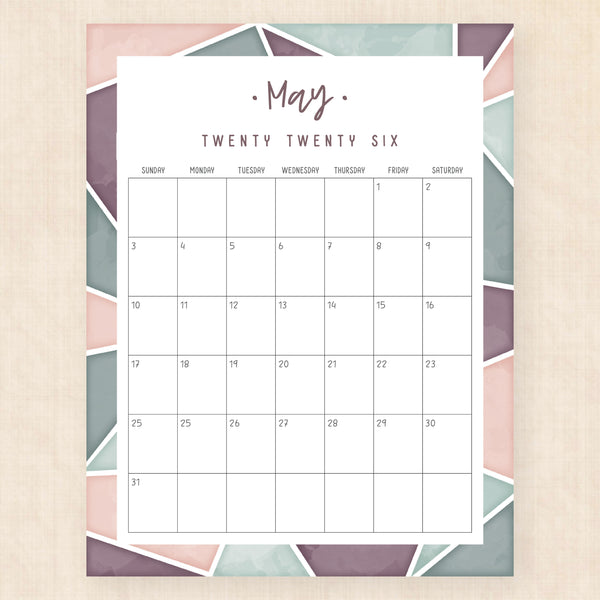 may 2026 calendar majestic mosaic