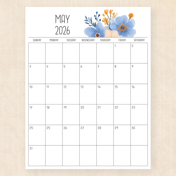 may 2026 calendar royal reverie