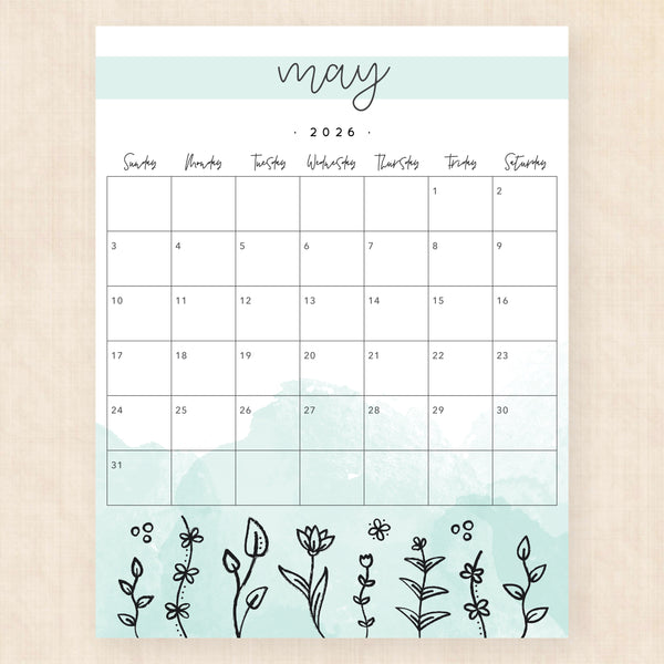 may 2026 calendar springtime splash