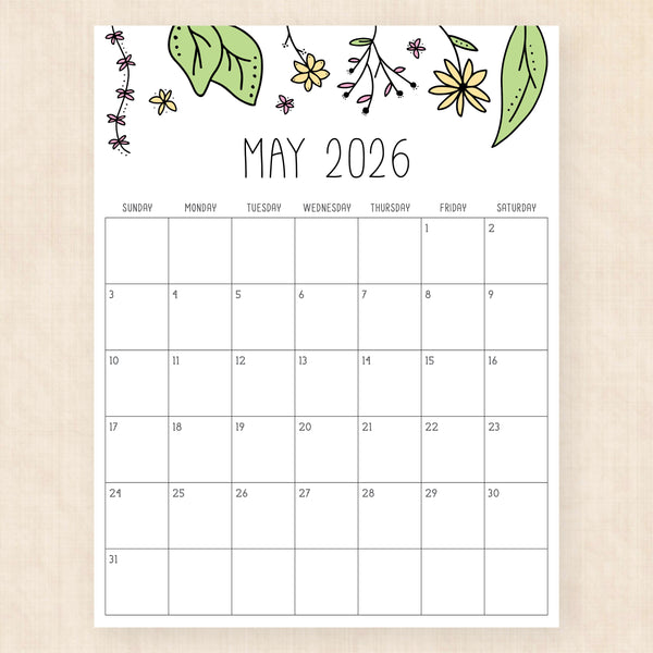 may 2026 calendar rhododendron rain