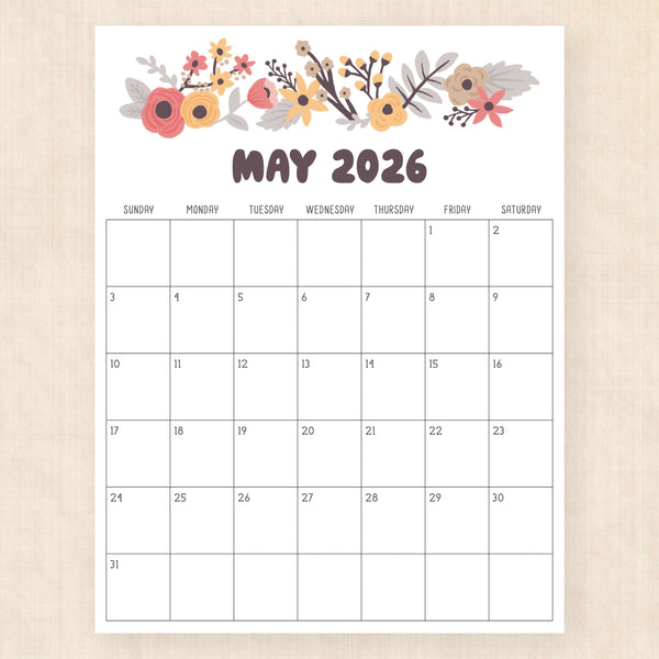 may 2026 calendar driftwood dreams