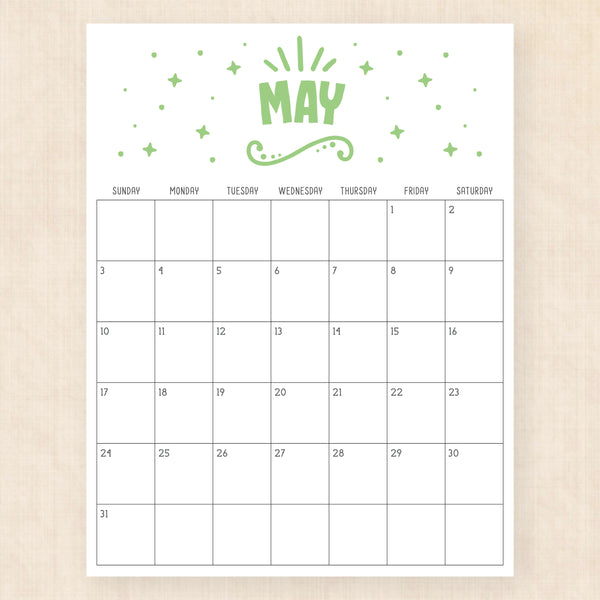 may 2026 calendar heavenly haze