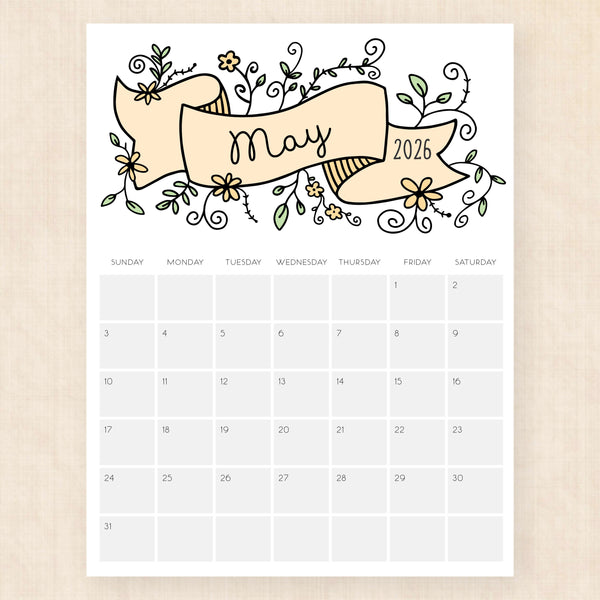 may 2026 calendar lavish lillies