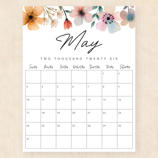 may 2026 calendar lush lagoon