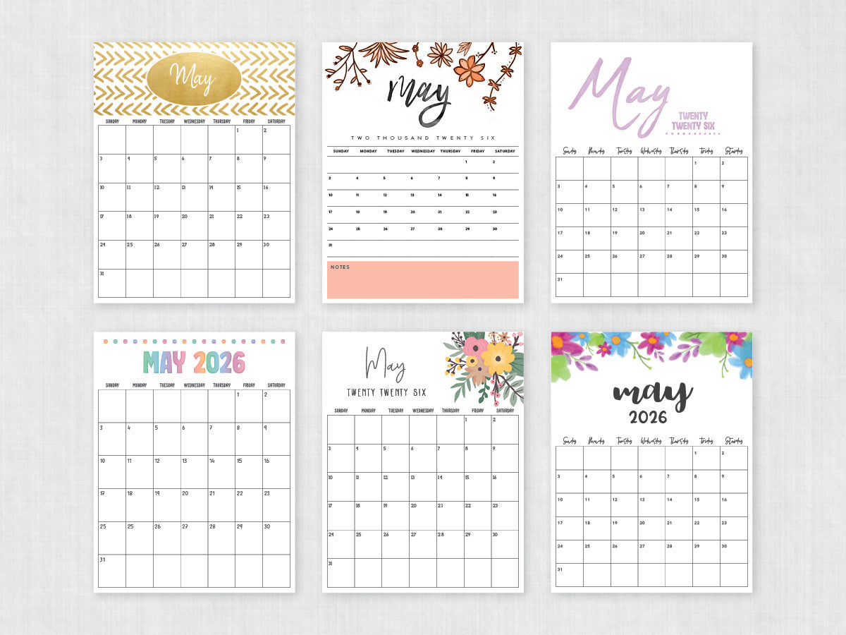 may 2026 printable calendar