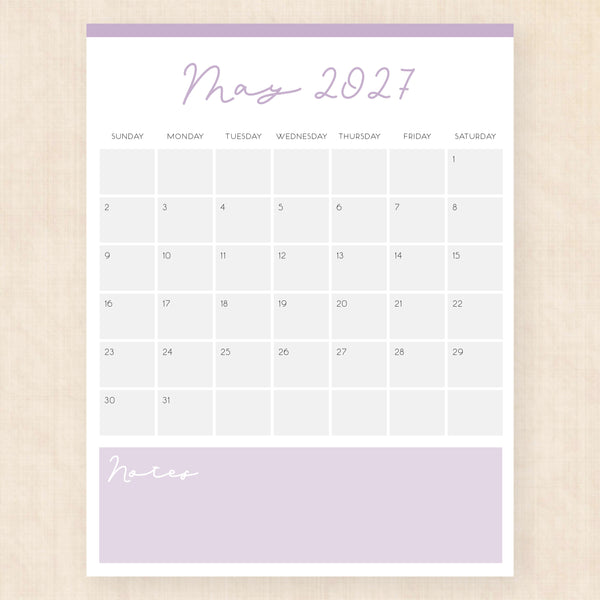 may 2027 calendar serene symphony