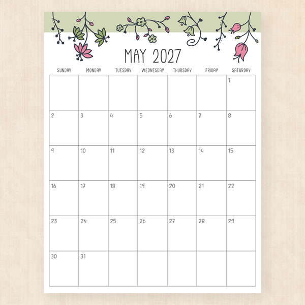may 2027 calendar sunlight solace