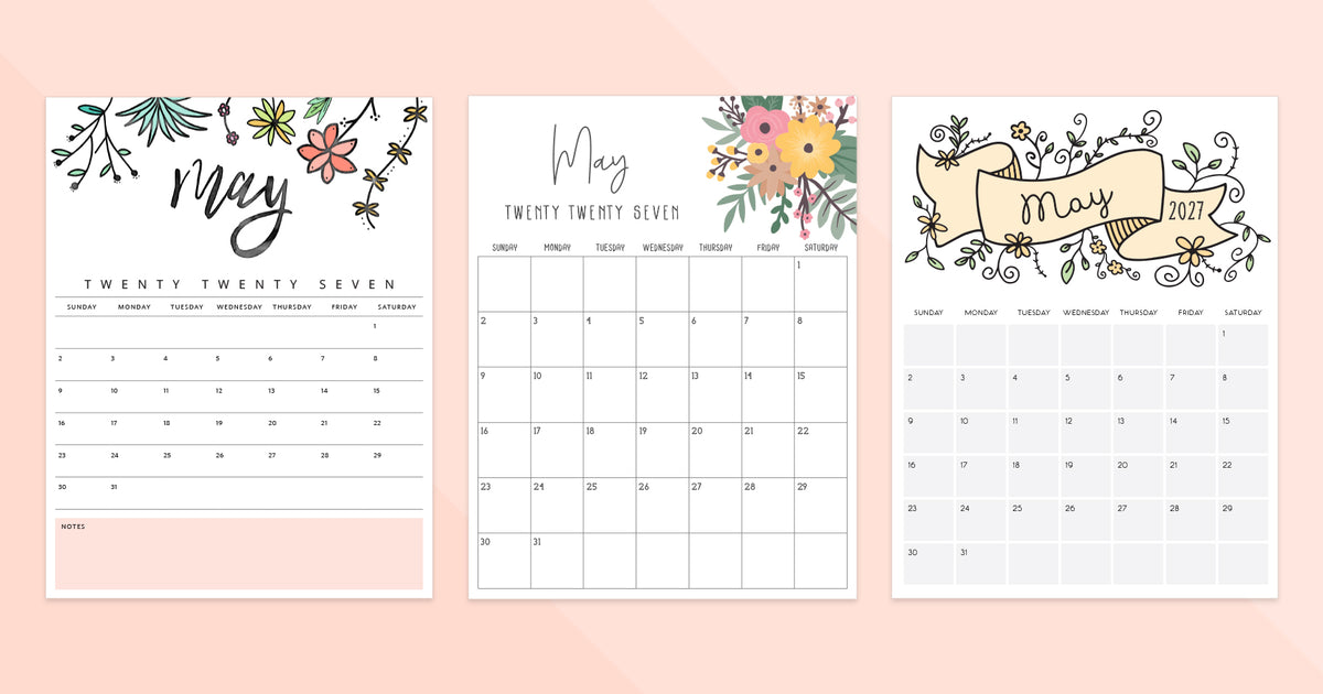 May 2027 Calendar · Printable PDF Templates May 2027 Calendar · Printable PDF Templates