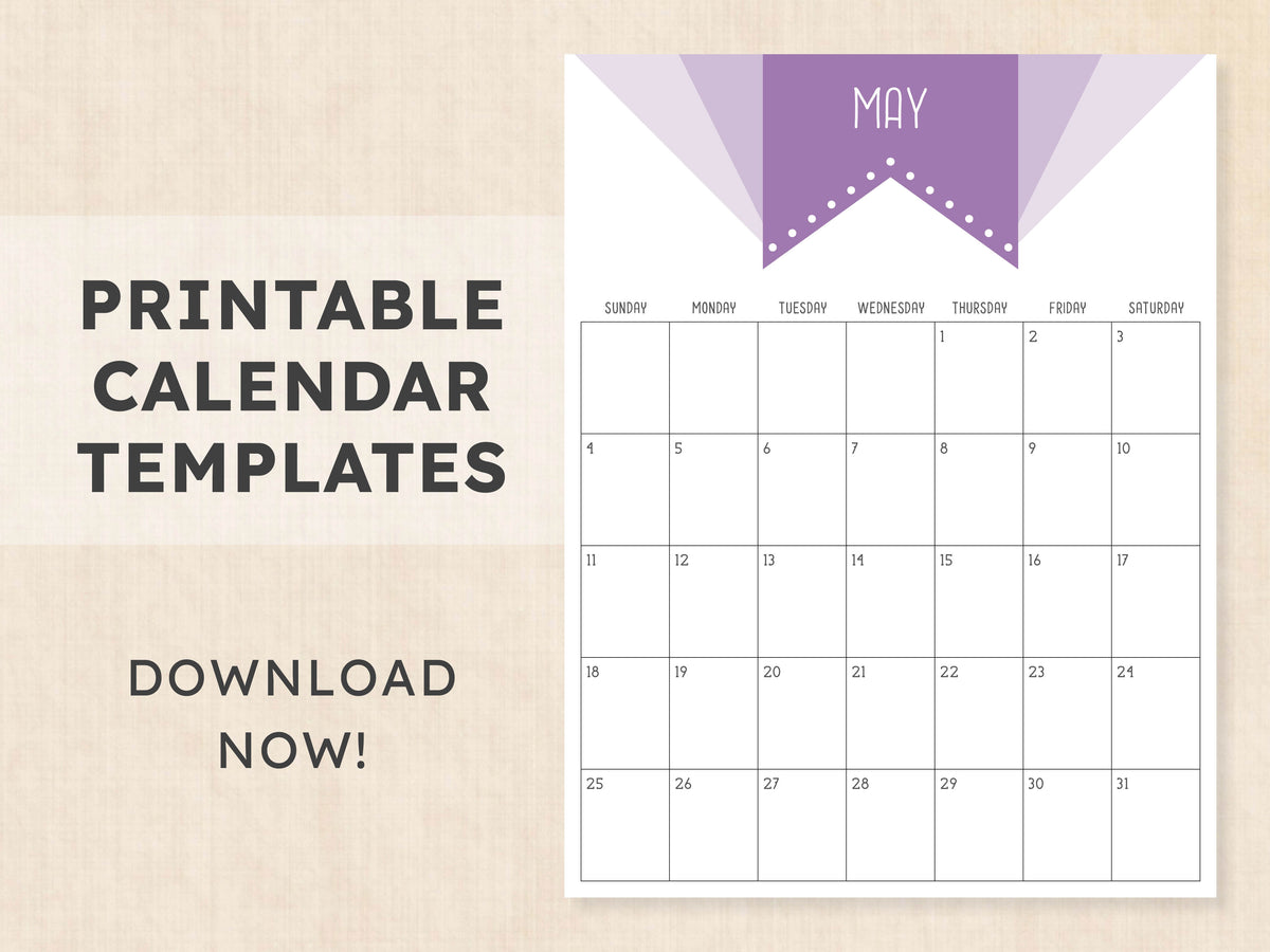 May Calendar · Printable PDF Template