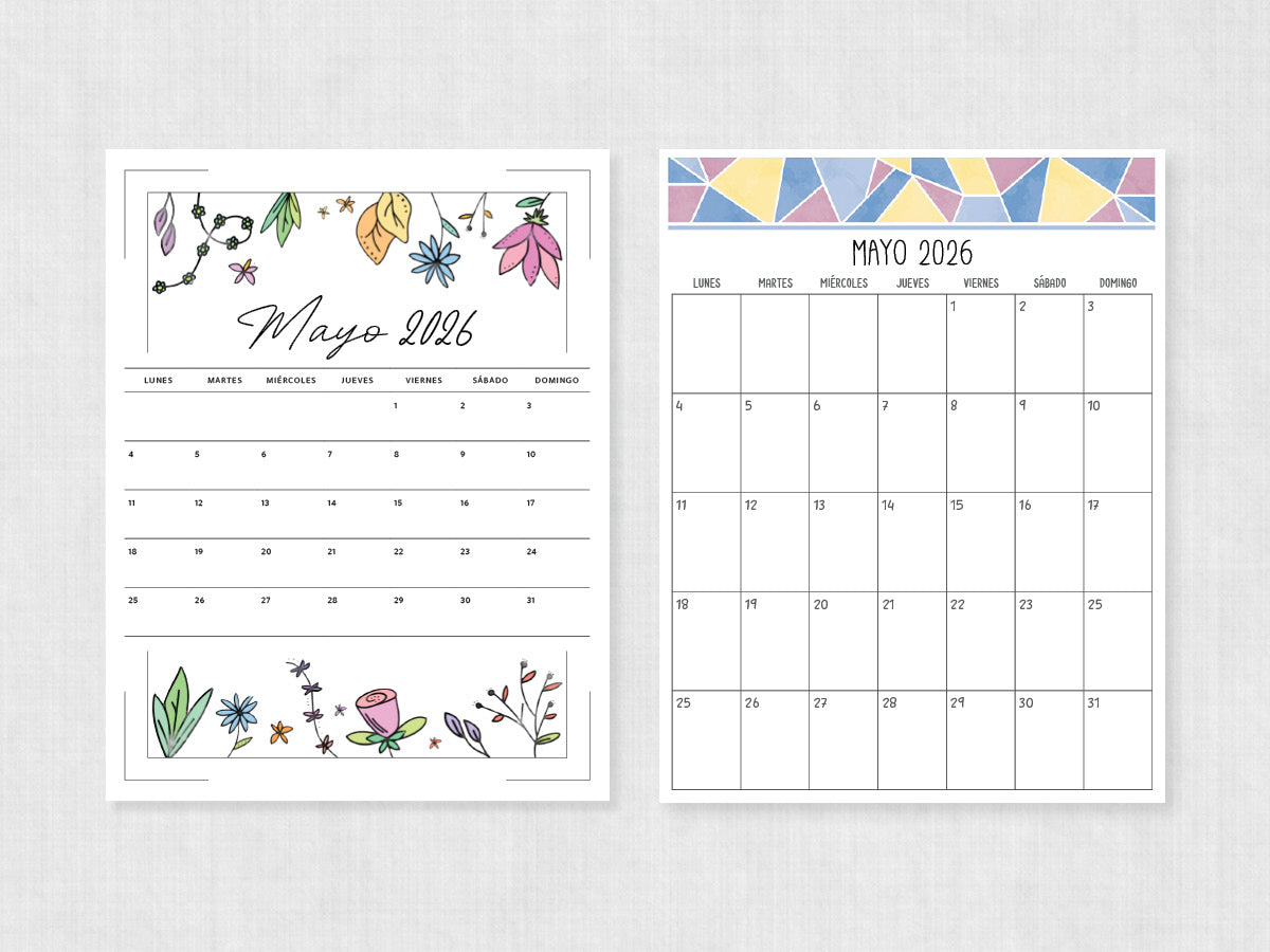 mayo 2026 calendario para imprimir