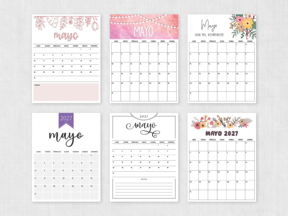 mayo 2027 calendario imprimible