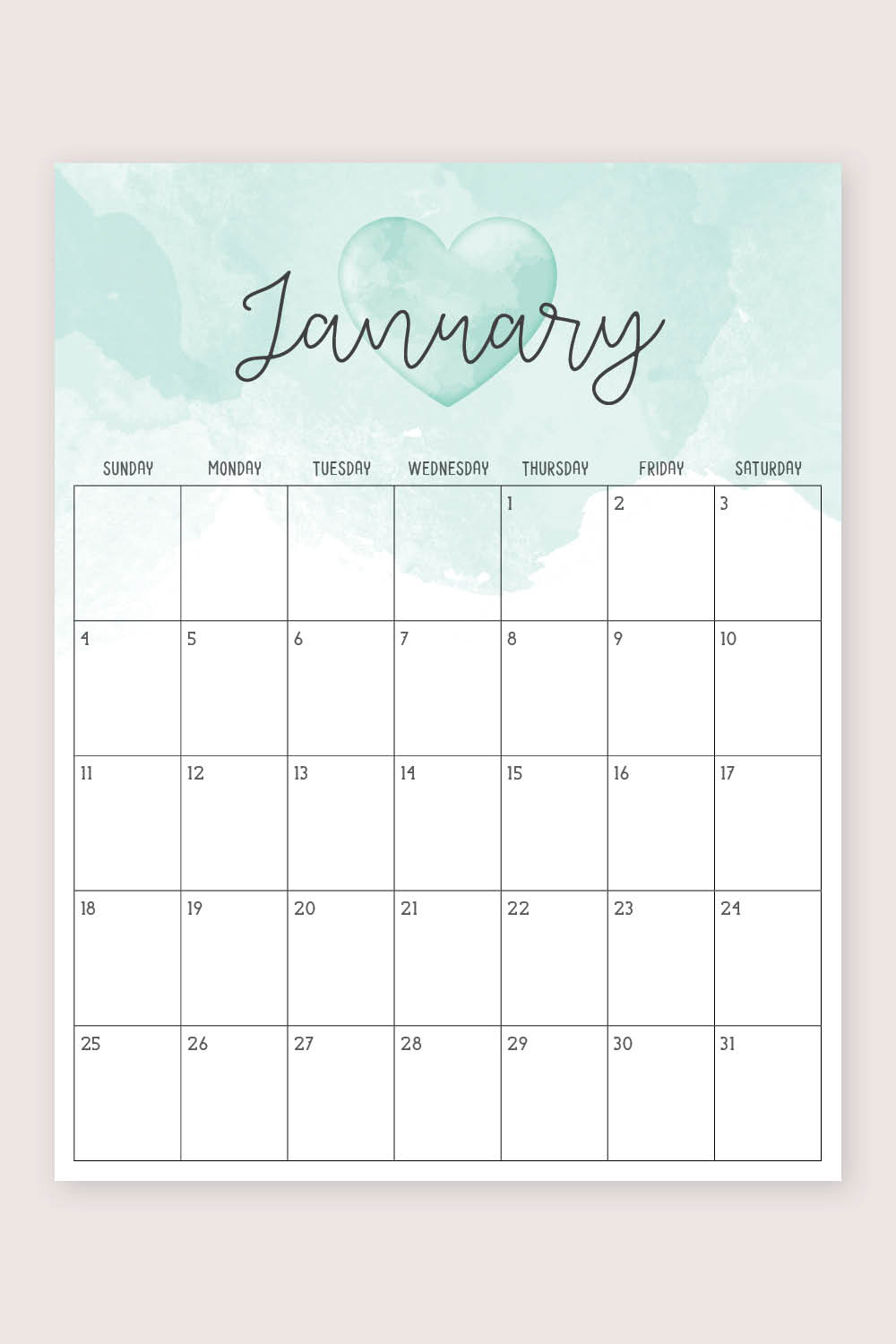 monthly 2026 calendar